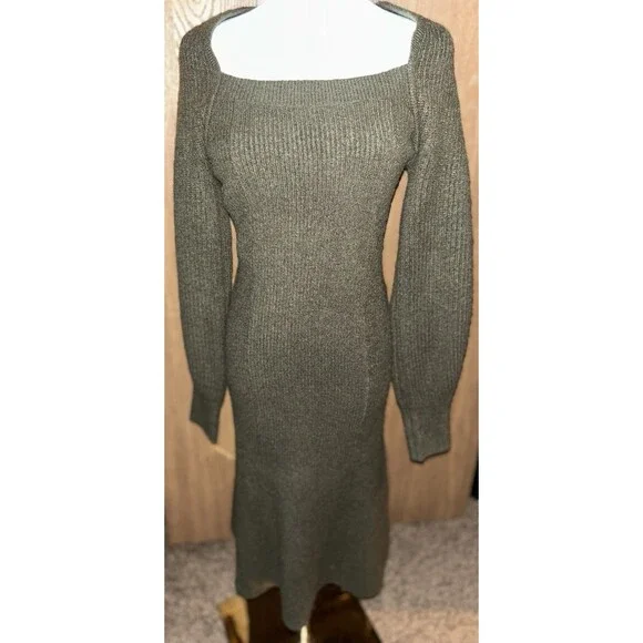 Green Long Sleeve Maxi Sweater Dress In Women’s Medium - Picture 1 of 16